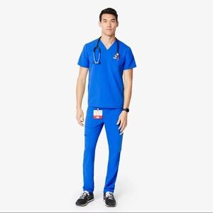 FIGS Royal Blue Mens Scrub Set